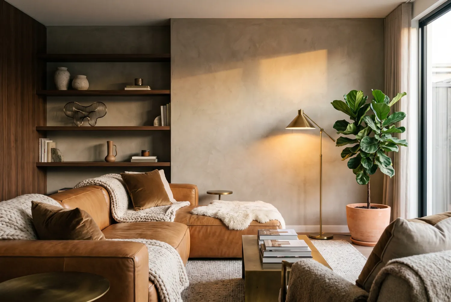 Living · microcement — flexible ceramic