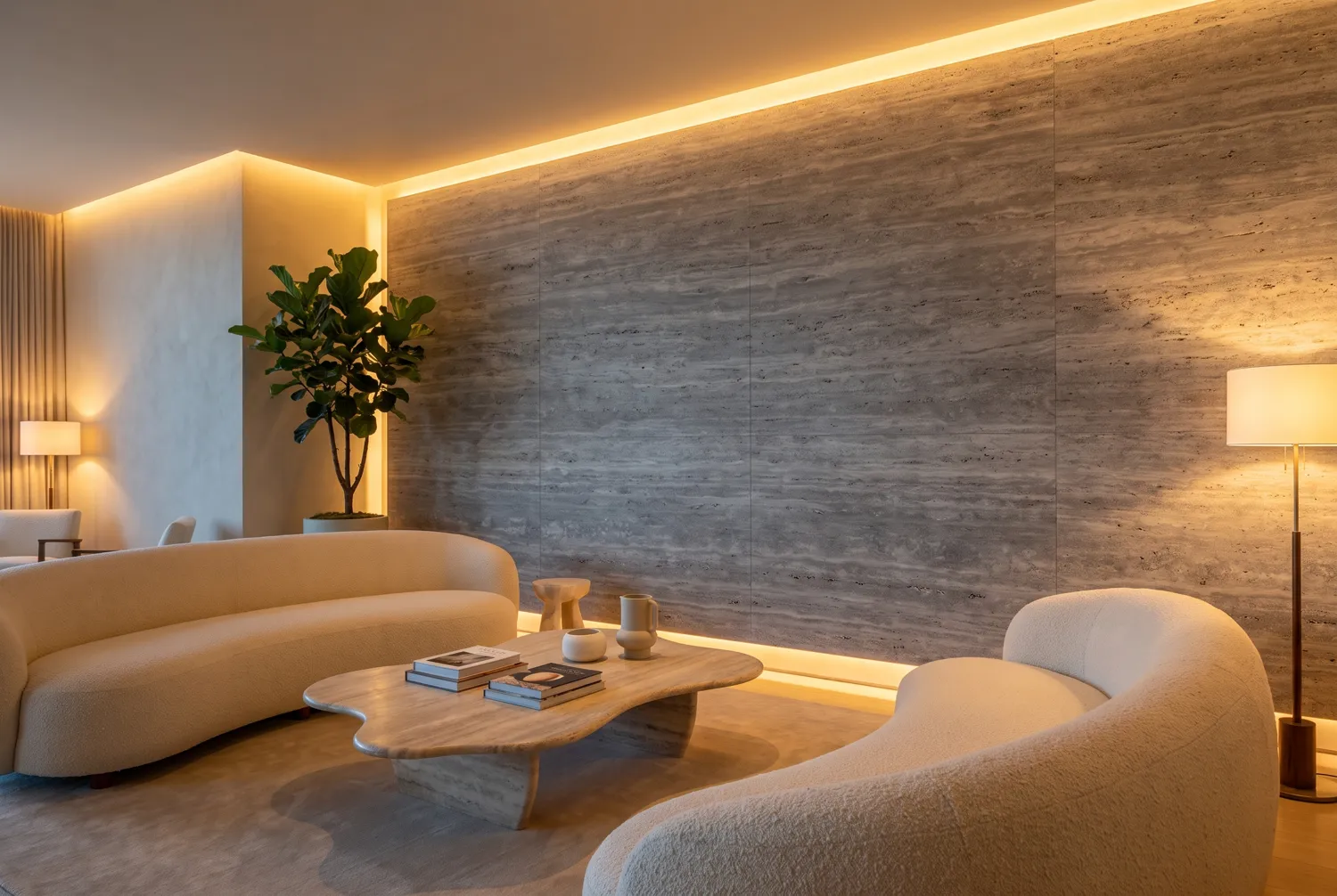 Lounge · travertine — flexible ceramic